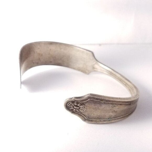 Silver plated flatware cuff bracelet - Picture 1 of 6